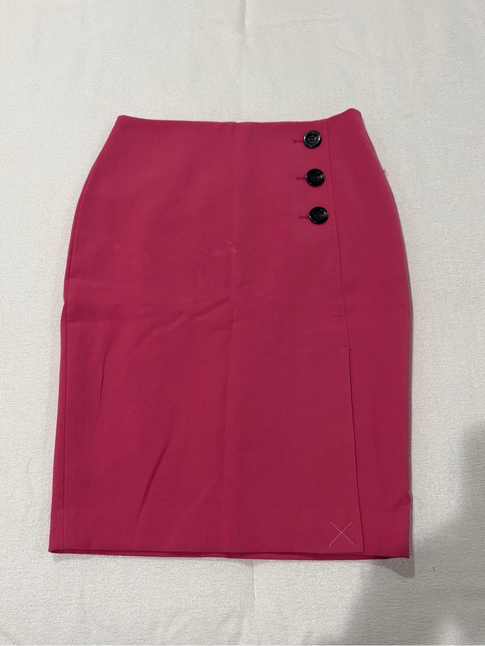 Ann Taylor Fuchsia Pencil Skirt with Side Buttons